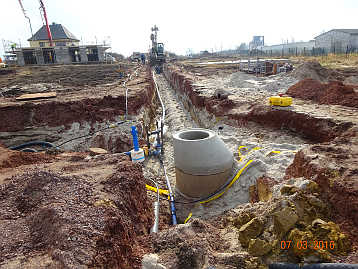Kanalverlegung für Schmutz- und Regenwasserentsorgung